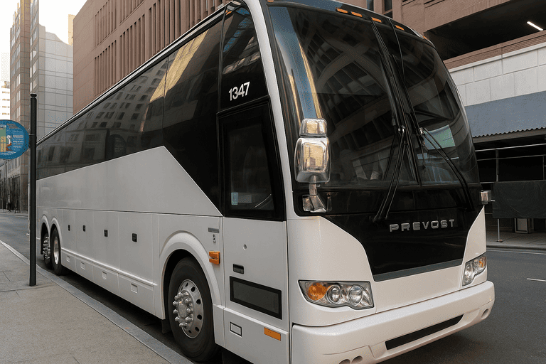 a Charter Bus Rental Pasadena coach bus