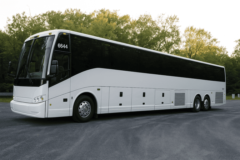 exterior of Charter Bus Rental Pasadena coach bus