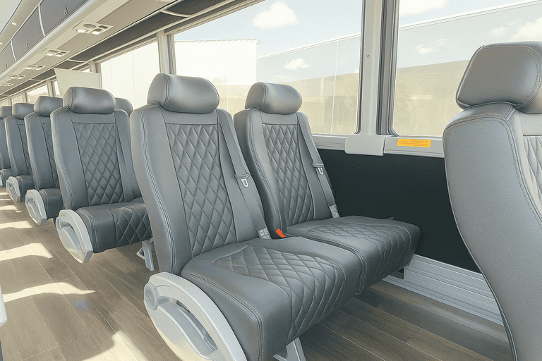 interior of Charter Bus Rental Pasadena charter bus