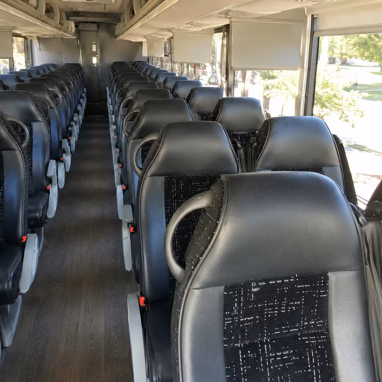 pasadena charter bus rental interior